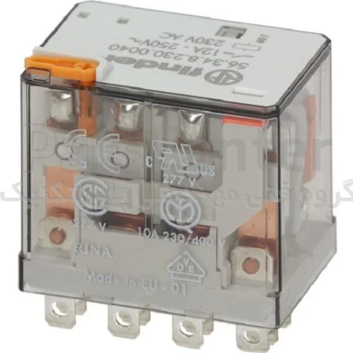 رله فیندر (Finder ) ایتالیامدل 4 باز NOچهار NC بسته ۱۲A با بوبین AC 110V سریال .56.34.8.110.0040