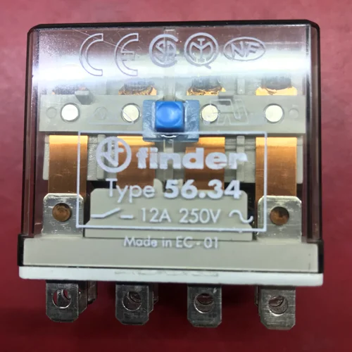 رله فیندر (Finder ) ایتالیامدل 4 باز NOچهار NC بسته ۱۲A با بوبین DC 24V سریال .56.34.9.24.0040