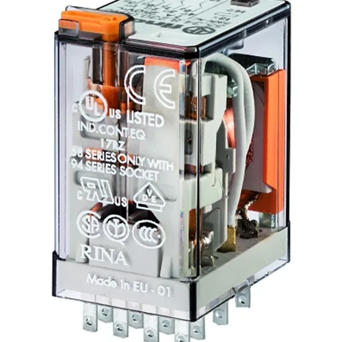 رله فیندر 14 پایه ولت24 (Finder ) ایتالیا مدل 4 باز 4NO/ NC بسته 7A با بوبین AC24V سریال 55.34.8.024.0040