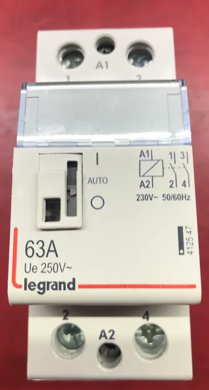 کنتاکتور لگراند فرانسه ( Legrand)دو پل تکفار مینیاتوری 63 آمپریع